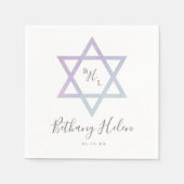 Modern Ombre Waterverf Star van David Bat Mitzvah Servet (Voorkant)