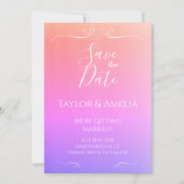 Modern Ombre Wedding Save the Date Invitation (Voorkant)
