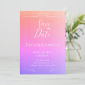 Modern Ombre Wedding Save the Date Invitation (Staand voorkant)
