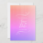 Modern Ombre Wedding Save the Date Invitation (Achterkant)