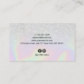 Modern ombre zilveren holografisch kapster visitekaartje (Achterkant)