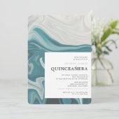 Modern onder het thema Zee Quinceañera Kaart (Staand voorkant)