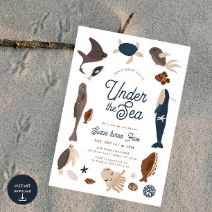 Modern onder het Zee 5e verjaardag Kaart