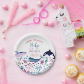 Modern Onder het Zee Genderneutraal Baby shower Papieren Bordje (Feest)