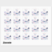 Modern Onder het Zee Genderneutraal Baby shower Vierkante Sticker (Vel)