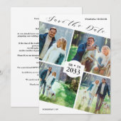 Modern ondoorzichtig design 4 Foto's Collage Save The Date (Voorkant / Achterkant)