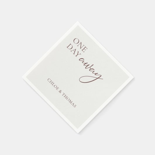 Modern "One Day Away" Napkins for Rehearsal Dinner Servet (Hoek)