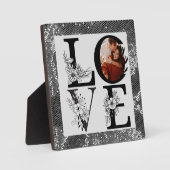 Modern ONE Foto floral zilveren glitter valentijns Fotoplaat (Voorkant)