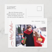 Modern One FOTO Vrolijke kerstvakantie groet Briefkaart (Voorkant / Achterkant)