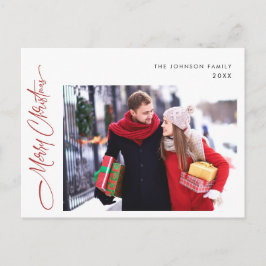 Modern One FOTO Vrolijke kerstvakantie groet Briefkaart