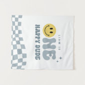 Modern ONE Happy Dude Verjaardagsfeestje Tapestry Wandkleed (Voorkant (horizontaal))