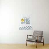 Modern ONE Happy Dude Verjaardagsfeestje Tapestry Wandkleed (In situ)