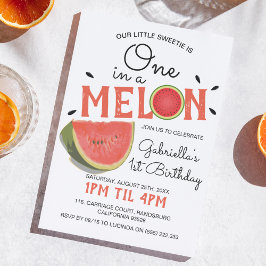 Modern One in a Melon | Zomer Kinderverjaardag Kaart