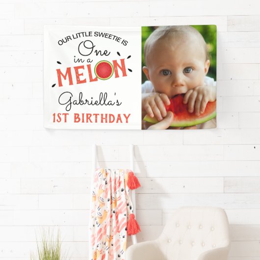 Modern One in een Melon | Foto 1st Birthday Spandoek (Insitu)
