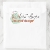 Modern One Line Flower Abstract bedrijf Logo Rechthoekige Sticker (Tas)