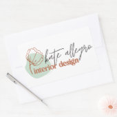 Modern One Line Flower Abstract bedrijf Logo Rechthoekige Sticker (Envelop)