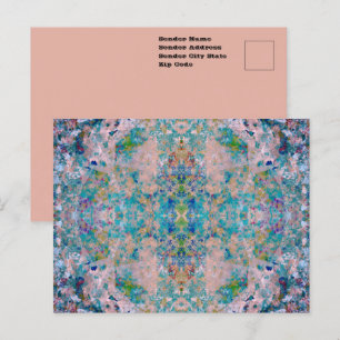 Modern one of a kind Abstract met Sangria kleuren Briefkaart