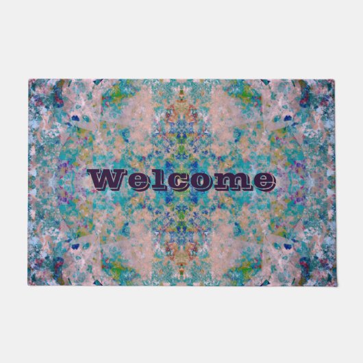 Modern one of a kind Abstract met Sangria kleuren Deurmat (Voorkant)