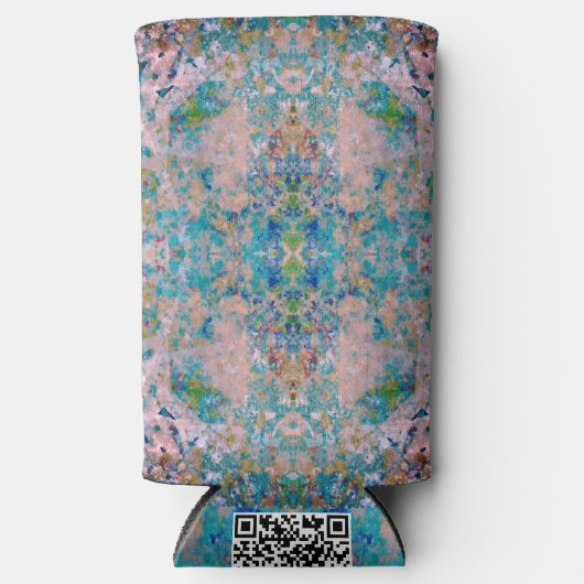 Modern one of a kind Abstract met Sangria kleuren Seltzer Blikjeskoeler (Voorkant)