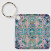 Modern one of a kind Abstract met Sangria kleuren Sleutelhanger (Voorkant)