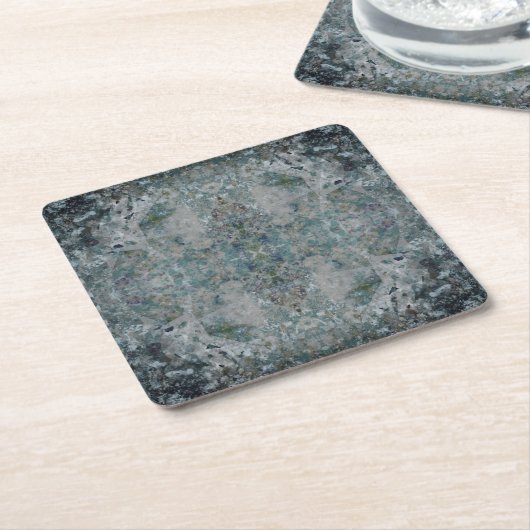 Modern one of a kind Abstracte kunst in een mistig Kartonnen Onderzetters (Schuin)