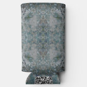 Modern one of a kind Abstracte kunst in een mistig Seltzer Blikjeskoeler (Achterkant)