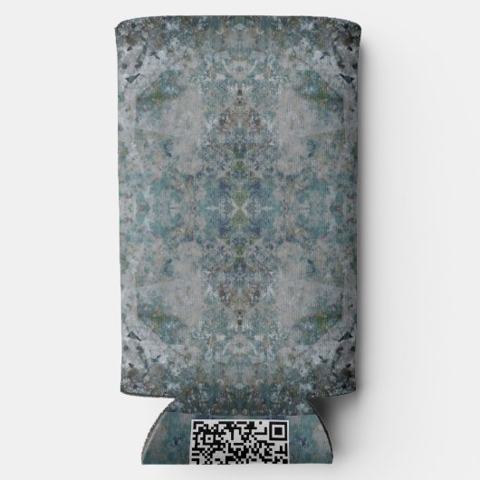 Modern one of a kind Abstracte kunst in een mistig Seltzer Blikjeskoeler (Achterkant)