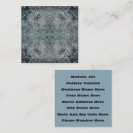 Modern one of a kind Abstracte kunst in een mistig Vierkante Visitekaartje