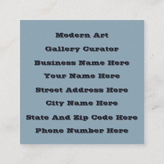 Modern one of a kind Abstracte kunst in een mistig Vierkante Visitekaartje (Achterkant)
