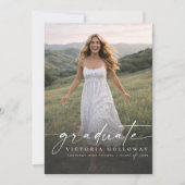 Modern One Photo Graduation Party Invitation Kaart (Voorkant)