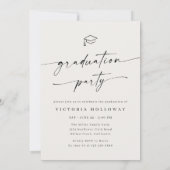 Modern One Photo Graduation Party Invitation Kaart (Achterkant)