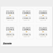Modern One Smart Cookie Graduation feestgunst Vierkante Sticker (Vel)