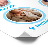 Modern One Year Milestone Baby Boy Photo Collage Poster (Hoek)
