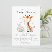 Modern Online Giraffe Baby shower Kaart (Staand voorkant)