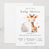 Modern Online Giraffe Baby shower Kaart (Voorkant / Achterkant)