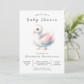 Modern Online Swan Baby shower Kaart (Staand voorkant)