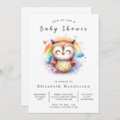 Modern Online Uil Baby shower Kaart (Voorkant / Achterkant)
