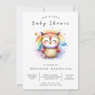 Modern Online Uil Baby shower Kaart