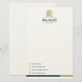 Modern Onroerend Goed Briefpapier (Voorkant / Achterkant)