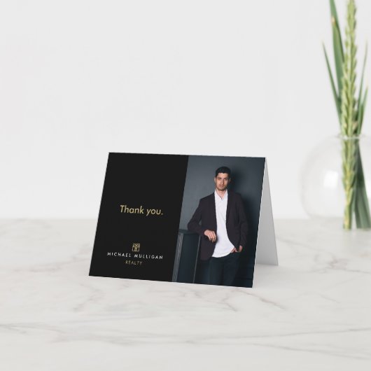 Modern onroerend goed dank u kaart - Monogram (Voorkant)