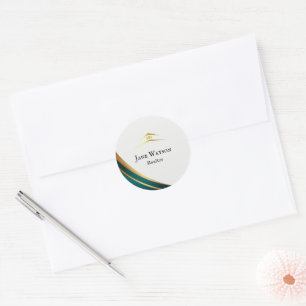Modern Onroerend Goed Groen & Goud Ronde Sticker