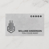 Modern onroerend goed Logo | Social media iconen Visitekaartje (Voorkant)