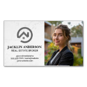 Modern onroerend goed Logo | zakenvrouw Magnetisch Visitekaartje (Voorkant)