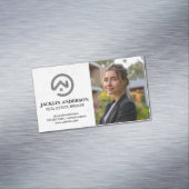 Modern onroerend goed Logo | zakenvrouw Magnetisch Visitekaartje (Voorbeeld)
