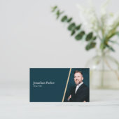 Modern onroerend goed met foto- en QR-code Visitekaartje (Staand voorkant)