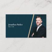 Modern onroerend goed met foto- en QR-code Visitekaartje (Voorkant)