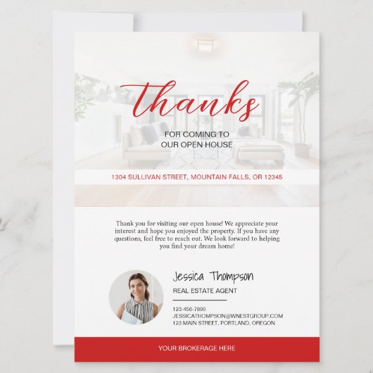 Modern onroerend goed open huis dank u kaart (Voorkant)