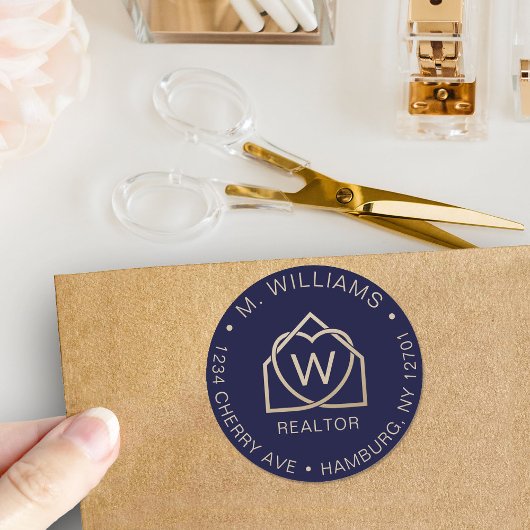 Modern onroerend goed promotionele makelaar uw Log Ronde Sticker