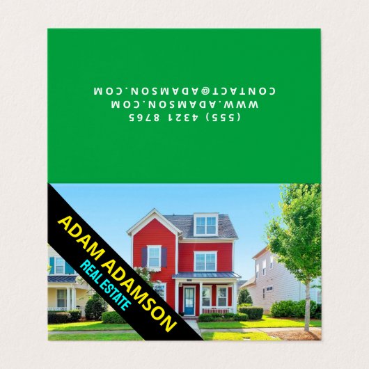 Modern onroerend goed (QR-code) Thuismakelaar gevo Visitekaartje (Buitenkant ongevouwen)