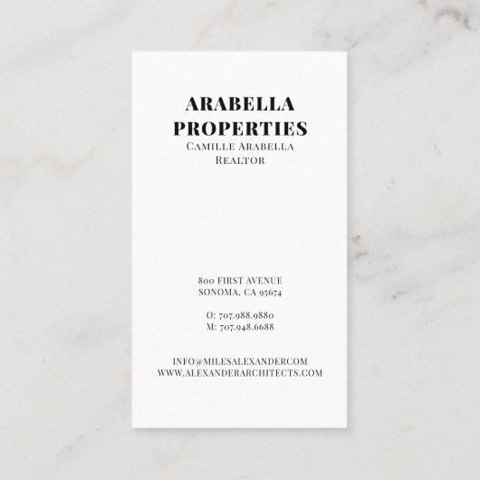Modern onroerend goed visitekaartje (Achterkant)